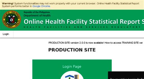 ohsrs login|ANNUAL HEALTH FACILITY STATISTICAL REPORT HEALTH .